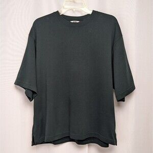 Uniqlo AIRism Cotton Boxy Crew Neck Oversized T-Shirt Black Men's Size XL